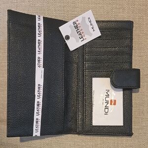 Mundi Black Wallet Bifold Design Textured Fabric